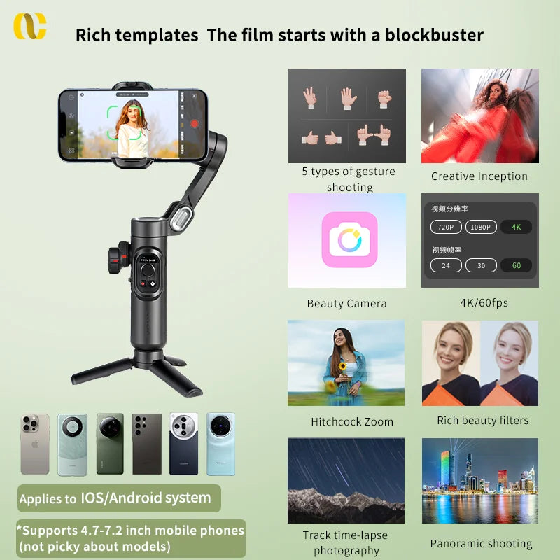 AIXE Gimbal — AI Smart 3-Axis Stabilizer